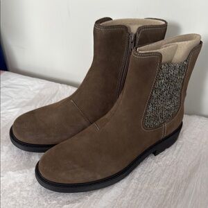 Clarks Olive Brown leather Ankle Boots with Suede Finish Olive opal sky 11 42